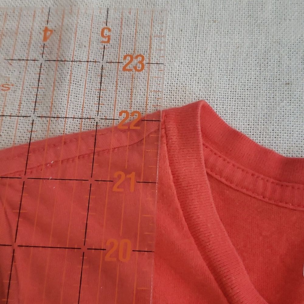 Y2k Aeropostale Top Womens S Orange Turquoise Athletic Cut Cap Sleeve Shirt - Picture 5 of 6
